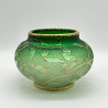 Daum Freres Glass Vase, Graduated Green Ground, Acid Etched Overlaid with Gui