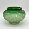 Daum Freres Glass Vase, Graduated Green Ground, Acid Etched Overlaid with Gui