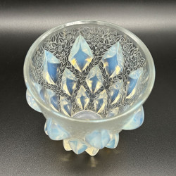 Rene Lalique Clear and Opalescent Glass Rampillion Vase