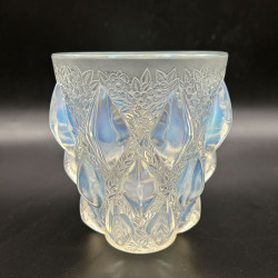 Rene Lalique Clear and Opalescent Glass Rampillion Vase