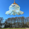 James Powell & Sons Arts & Crafts Vaseline Glass Ceiling Lamp with Pattern