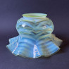 James Powell & Sons Arts & Crafts Vaseline Glass Ceiling Lamp with Pattern