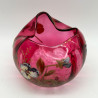 Legras Mont Joys Glass Vase, Enameled with Pansies