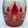 Art Nouveau a Pair of Baccarat Cameo Uranium Glass Vases Decorated with Water Lily