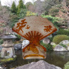 Old Baccarat Glass Fan formed Japanism Vase Decorated with Pine Trees and Butterflies