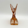 Old Baccarat Glass Fan formed Japanism Vase Decorated with Pine Trees and Butterflies