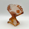 Old Baccarat Glass Fan formed Japanism Vase Decorated with Pine Trees and Butterflies