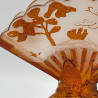 Old Baccarat Glass Fan formed Japanism Vase Decorated with Pine Trees and Butterflies