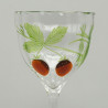 Karel Palda Wine Glass, Overlaid leaves and Applied Strawberries
