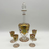 Moser Liquor Glass Set, Beautifully Enameled Floral Motives with Gilded