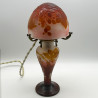 Emile Galle Cameo Glass Table Lamp Decorated with Grape and Vine
