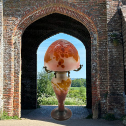 Emile Galle Cameo Glass Table Lamp Decorated...