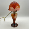 Emile Galle Cameo Glass Table Lamp Decorated with Grape and Vine