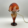 Emile Galle Cameo Glass Table Lamp Decorated with Grape and Vine