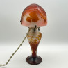 Emile Galle Cameo Glass Table Lamp Decorated with Grape and Vine