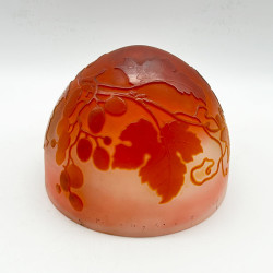 Emile Galle Cameo Glass Table Lamp Decorated with Grape and Vine