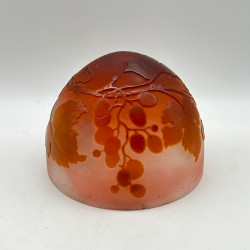 Emile Galle Cameo Glass Table Lamp Decorated with Grape and Vine