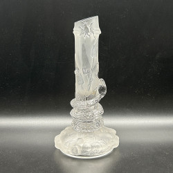 Antique Baccarat Frosted and Molded  Glass Snake Vase
