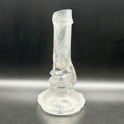 Antique Baccarat Frosted and Molded  Glass Snake Vase