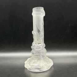 Antique Baccarat Frosted and Molded  Glass Snake Vase