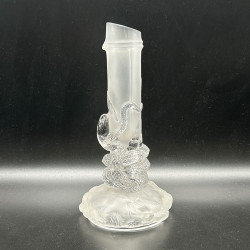 Antique Baccarat Frosted and Molded  Glass Snake Vase