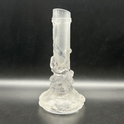 Antique Baccarat Frosted and Molded  Glass Snake Vase