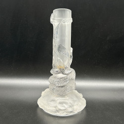 Antique Baccarat Frosted and Molded  Glass Snake Vase