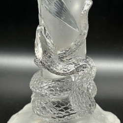 Antique Baccarat Frosted and Molded  Glass Snake Vase