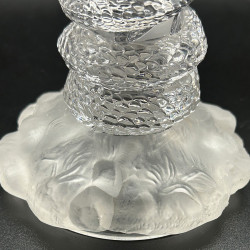Antique Baccarat Frosted and Molded  Glass Snake Vase