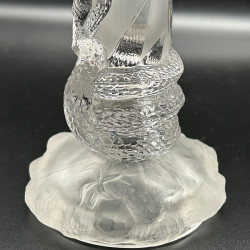 Antique Baccarat Frosted and Molded  Glass Snake Vase
