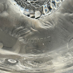 Antique Baccarat Frosted and Molded  Glass Snake Vase