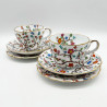 Copeland-Spode Porcelain Trio, Hand Painted with Quince and Insects
