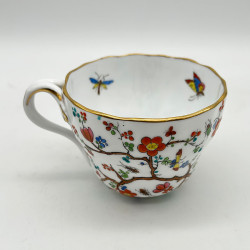Copeland-Spode Porcelain Trio, Hand Painted with Quince and Insects