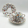 Copeland-Spode Porcelain Trio, Hand Painted with Quince and Insects