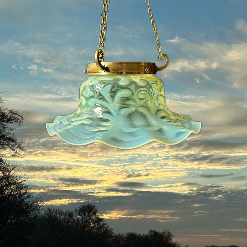 Arts and Craft John Walsh Walsh Vaseline Glass Pendant Type Ceiling Lamp