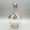 French Art Nouveau Glass Carafe and Four Glasses Gilded with Bird and Plum Blossom