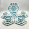 Wileman Foley, China, Set of Five Trios & One Sandwich Plate, Blue Paradise