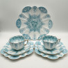 Wileman Foley, China, Set of Five Trios & One Sandwich Plate, Blue Paradise