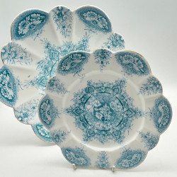 Wileman Foley, China, Set of Five Trios & One Sandwich Plate, Blue Paradise