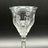 A English Art Nouveau Wine Glass Engraved Flower Motif and Air Twist Stem
