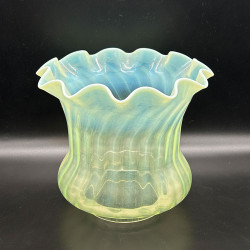 Vaseline Glass Lamp Shade for an Arts and Crats Oil Lamp