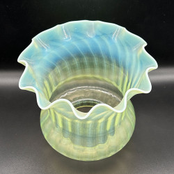 Vaseline Glass Lamp Shade for an Arts and Crats Oil Lamp