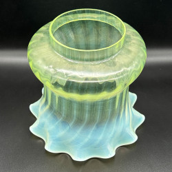 Vaseline Glass Lamp Shade for an Arts and Crats Oil Lamp