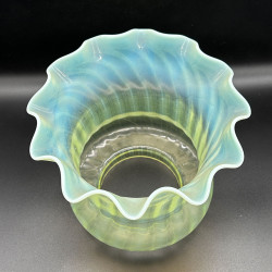 Vaseline Glass Lamp Shade for an Arts and Crats Oil Lamp