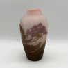 Emile Galle Cameo Glass Vase, Pink Ground Acid Etched Overlay with Floral Pattern