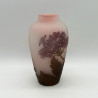 Emile Galle Cameo Glass Vase, Pink Ground Acid Etched Overlay with Floral Pattern
