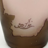Emile Galle Cameo Glass Vase, Pink Ground Acid Etched Overlay with Floral Pattern