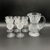 Edinburgh Chrystal Thistle Formed Glass Jug and Five Glasses, Acid Etched Thistles