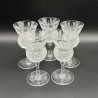 Edinburgh Chrystal Thistle Formed Glass Jug and Five Glasses, Acid Etched Thistles