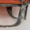 French Art Nouveau Glass bowl with Metal Sycamore Frame by Val